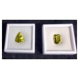 Lemon Quartz Loose Gems, Qty 2, 7.35 ct 15.42 x 11.2 x 11.31mm, And 6.25 ct 13.85 x 9.77 x 6.83mm VV