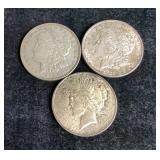 1889 And 1921 Morgan Silver Dollars, And 1922 Peace Dollar