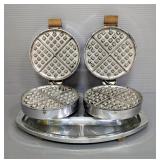 Customcraft Stainless Steel Anagrammed "B" Napkin Ring Holders, Tin Matchbox, Hammered Aluminum Butl