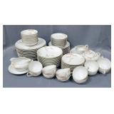 Fukagawa Arita Hand Painted China 87 Piece Set, Including Plates, Bowls, Cups, Saucers, Gravy Boat, 