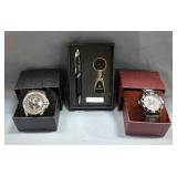 Picard And Cie Halberd Stainless Steel Wrist Watch, Weil And Harburg Watch And Mercedes Benz Pen And