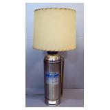 Chrome Dayton Soda Acid Fire Extinguisher Converted To Table Lamp, 35" Tall, Missing Finial Screw