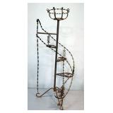 Wrought Iron Spiral Staircase Plant Stands, Qty 2, 35" And 51"