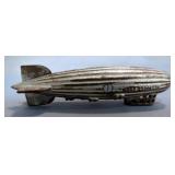 1920s A C Williams Cast Iron Graf Zeppelin Coin Banks, Qty 2, 6.5" Long