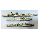 Cast Iron World War II Destroyer Battleship And Cruiser Battleships, 1:1250 Scale, Qty 2, And A C Wi