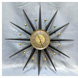 Welby Mid-Century Modern Starburst Wall Clock, 25" Diameter