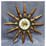 Seth Thomas Mid-Century Modern Starburst Wall Clock
