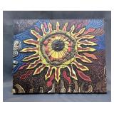 Abstract Wall Art Of The Sun (Detail From A Mosaic Mural In Dublin Ireland By Desmond Kinney), 16" x