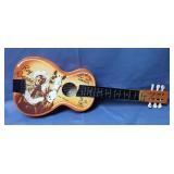 Roy Rogers "King Of The Cowboys" Painted Wood Toy Acoustic Guitar