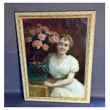 A. Romes Gesso Framed Victorian Print, 27" x 20.5"