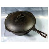 Cast Iron Skillets Including Wagner Ware, 9", Lodge, 12", Unbranded 10.5" Skillet, And 11" Deep Skil