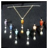 Round Beaded Necklace Earring Sets, Qty 5