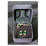 Gold Toned And Colored Stone Necklace And Earring Sets, Qty 3