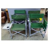 Foldable Sports Chair With Aluminum Frame And Side Table, 32.5" x 23.5" x 18", Qty 4