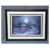 Jesse Barnes, "Church In The Wild Wood" Print Signed By Artist , Framed, Matted, Under Glass, #1290/