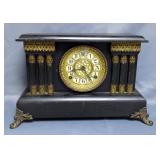 Wm. L. Gilbert Clock Co. Mantel Clock, 11.5" X 17" X 6.5", Untested And Wall Clock, 15.25" Diameter,