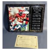 Kansas City Chiefs #32 Marcus Allen Signed Picture Plaque With Stats, #259 Of 1996, With Certificate
