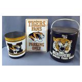 Missouri Tigers Promotional Items, Including Cooler With Handle And Lid, 15" X 11.5", Metal Sign, 18