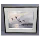 Les C Kouba (American, 1917-1998) Frog, Blocks & Bills Print, Signed And Numbered 404/1200, Framed D