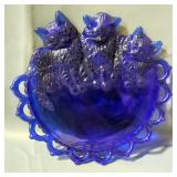 Westmoreland Cobalt Blue 8" The Three Little Kittens Plate