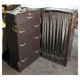 Mendel Drucker 1930s Steamer Wardrobe Trunk With Keys, 25" x 42" x 23"