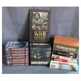 Modern Warfare Books And VHS Tapes Including Beesley "Vietnam", Saving Pirate Ryan And The Century O