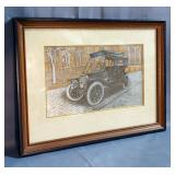 Sterling Silver Etching Of 1909 Cadillac Thirty Touring Car, Limited Edition Issued By The Society O