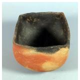 Native American Pottery Rectangular Bowl - 6.5" x 5" Diameter at Top, 4.5" to 3.75" Height