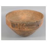 Caddoan Pottery Engraved Bowl - Roughly 10" Diameter at Top, 6.25" Tall
