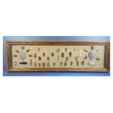 Native American Arrowhead, Spear Point and Tool Artifacts in Display - Measures 50.75" x 15.5"