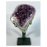 Brazillian Amethyst Geode On Metal Display Stand, 10" Tall, 2.15kg