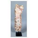 Pink Amethyst Slice On Metal Display Stand, 14.5" Tall, 1.58kg
