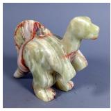 Carved Onyx Dinosaur Statue, 6" Tall