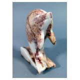 Carved Onyx Dolphin Statue, 7"