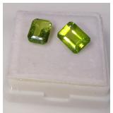 Emerald Cut Natural Peridot Gemstones - 8x6mm