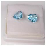 Blue Topaz Faceted Trillion Cut Gemstones - 7x7mm