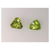 Trillion Cut Faceted Peridot Gemstones