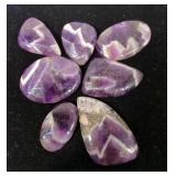 Chevron Amethyst Cabachons, Qty 7