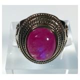 Corundum Ring - 925 Silver, Size 7