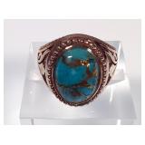 Turquoise Ring - 925 Silver, Size 8