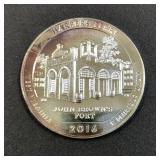 2016 5 Ounce .999 Fine Silver America The Beautiful Harpers Ferry, With Quarter Image On Reverse