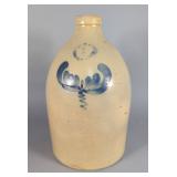 N. Clark 2 Gallon Decorated Stoneware Jug, Athens, NY - 1800