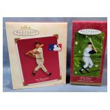 Hallmark Keepsake Baseball Ornaments Including Ted Williams, Mickey Mantle And George Brett, Qty 2, 