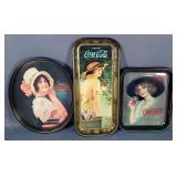 Coca-Cola Metal Serving Trays, Qty 3