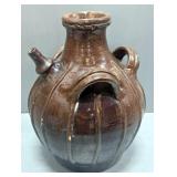 Ceramic Water Pot With 3 Handles And A Spout, 17.5" x 13", Some Chips