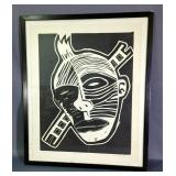 McConnell 1994 "Untitled II" Woodblock Print, Numbered 2/6, Framed Matted Under Glass, 21.5" W x 26"
