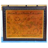 Latin World Map Circa 1499 Reproduction, Print On A Board, Framed 53" x 43"