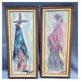 Ted DeGrazia (American, 1909-1982), Navajo Bride And Groom, Prints On Canvas, Individually Framed, 1