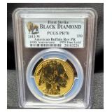 2013 W $50 Gold One Ounce Black Diamond American Buffalo Reverse Proof Coin, PCGS Certified First St