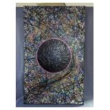 Sam Finley Abstract Painting On Canvas, 48" x 30", Signed Sam In Lower Right Corner